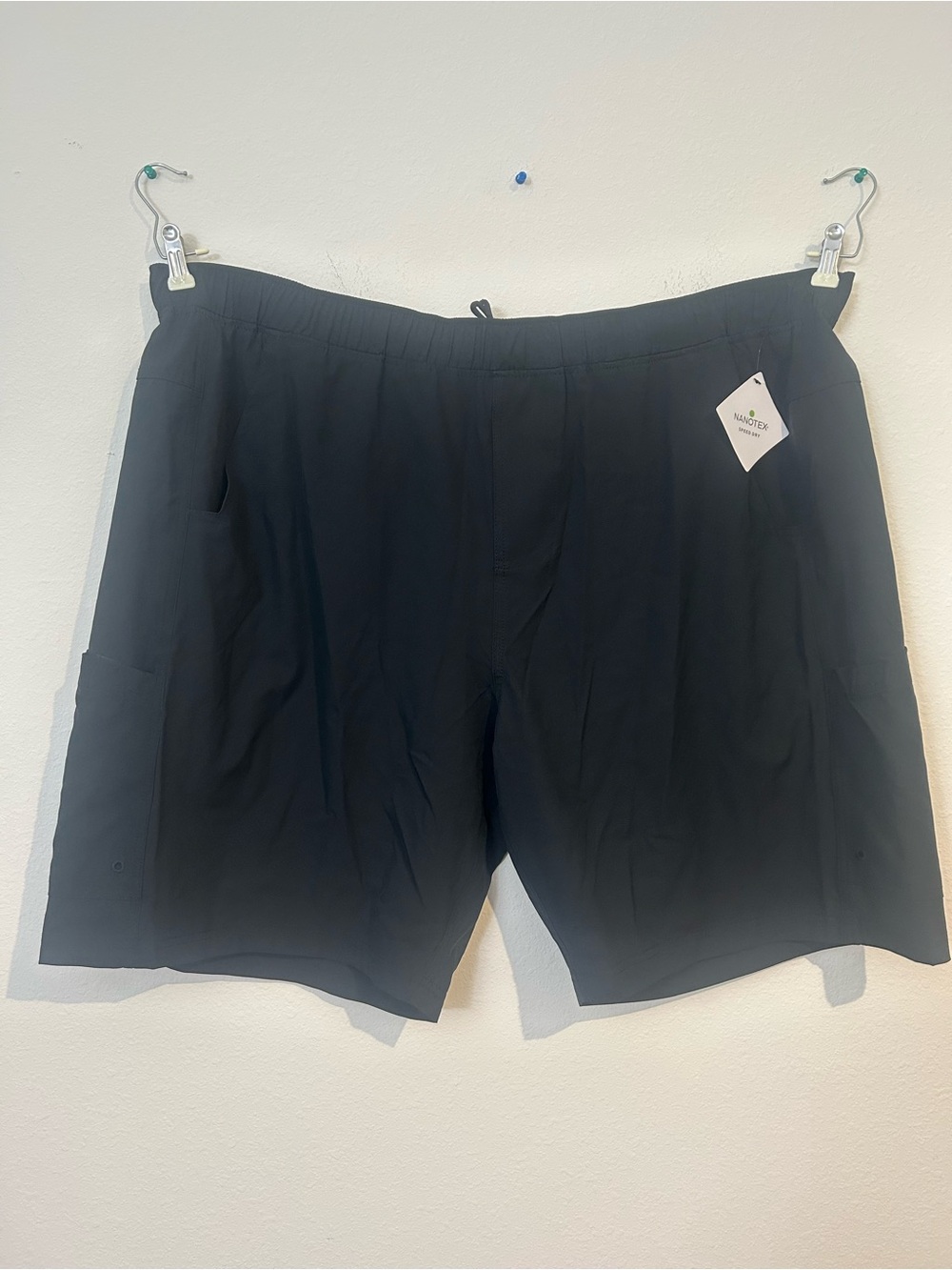Nano Black Athletic Shorts with Elastic Waist